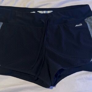Avia Women's Black and Gray Athletic Shorts